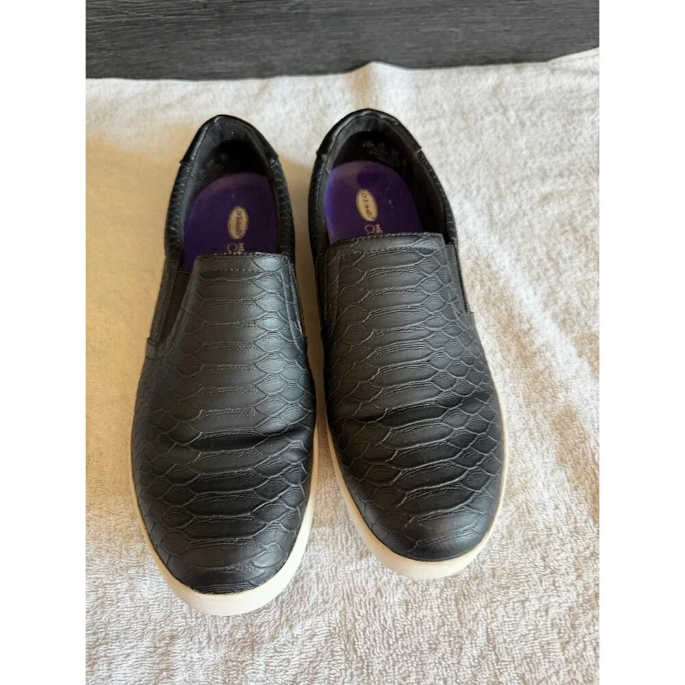 Dr. Scholl's Madison Womens Slip On Sneaker Black Snake Embossed Size 8.5